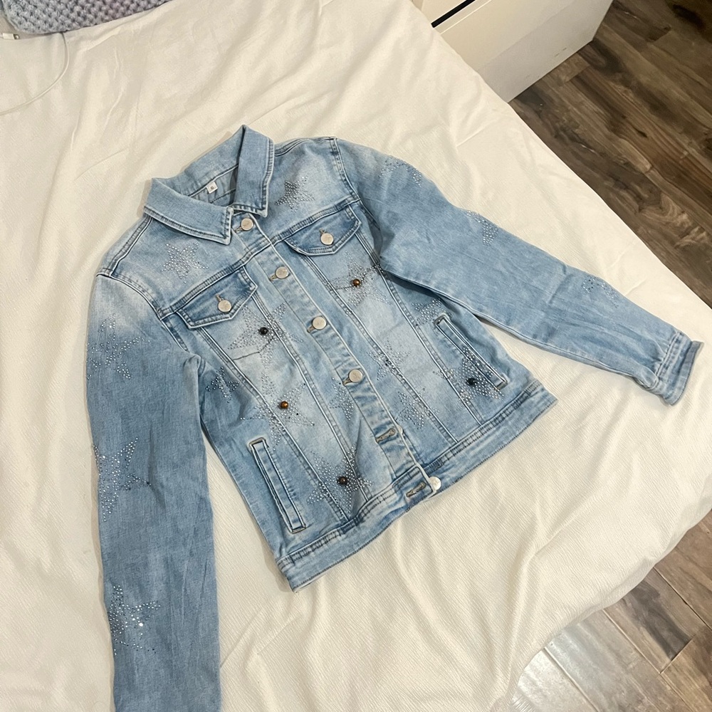 Denim Jacket with Studded Details